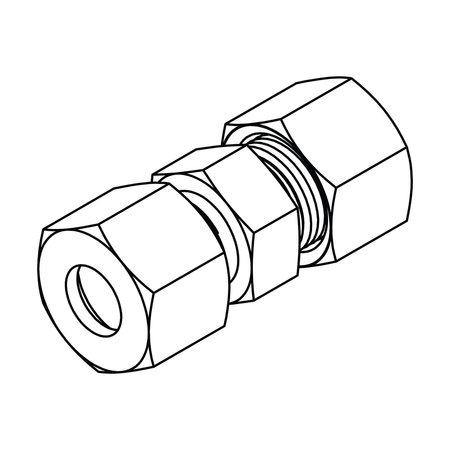 TOMPKINS Hydraulic Fitting-Metric CompressionLL08(12X1.0) UNION MC6020-LL08-LL08